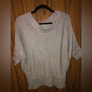 Gray and white sweater